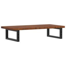 Berkfield Home Basin Shelf Wall Mounted Steel & Solid Wood Oak in Brown - thumbnail 6