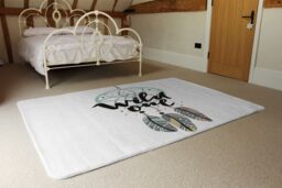 Benjamin Tate Design Cute Print In Boho Style Rug in Natural - Size: Large - thumbnail 3