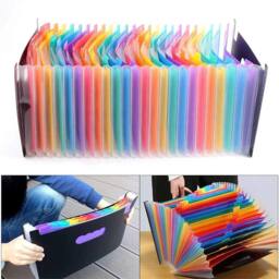 Nordara 24 Pocket A4 Expanding File Organiser Multicolour Foolscap Folder - thumbnail 5