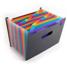 Nordara 24 Pocket A4 Expanding File Organiser Multicolour Foolscap Folder - thumbnail 1