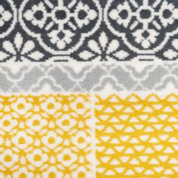 Kukoon Yellow Ochre Grey Traditional Patchwork Area Rug - Size: 60 cm x 110 cm - thumbnail 4