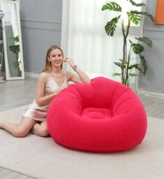 Leaper Foldable Casual & Comfortable Inflatable Sofa - 5 Colors in Red - thumbnail 1