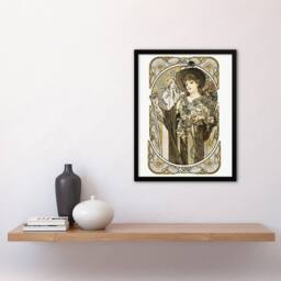 Artery8 La Tosca Theatre Play Vintage French Advert Framed Wall Art Print Mucha in White - Size: A4 - thumbnail 4