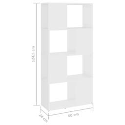 Berkfield Home Classic Book Cabinet Room Divider White 60x24x124.5 cm Engineered Wood - thumbnail 7