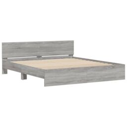 Berkfield Home Bed Frame with LED without Mattress Grey Sonoma 200x200 cm - thumbnail 6