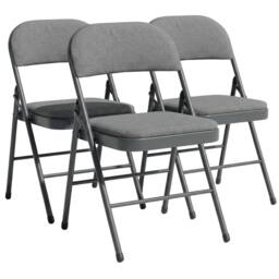 SPETLEK 3 METAL FOLDING CHAIR GREY FABRIC - thumbnail 1