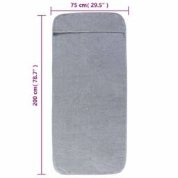 Berkfield Home Soft Beach Towels 2 pcs Grey 75x200 cm Fabric 400 GSM - thumbnail 8
