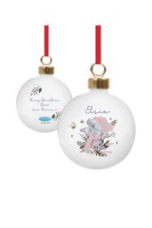 Personalised Memento Company Personalised Me To You® Cosy Winter Christmas Bauble in White
