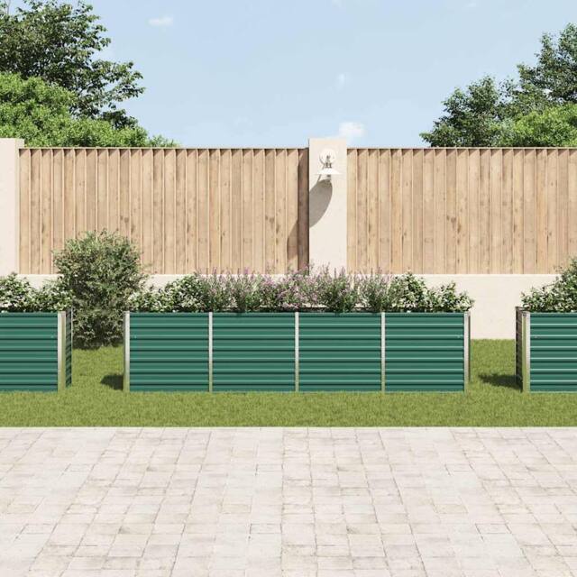 Berkfield Home Raised Garden Bed 320x40x77 cm Galvanised Steel Green - Size: 320 x 40 x 77 cm - image 1