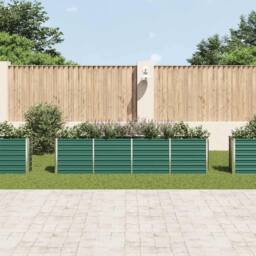Berkfield Home Raised Garden Bed 320x40x77 cm Galvanised Steel Green - Size: 320 x 40 x 77 cm - thumbnail 1
