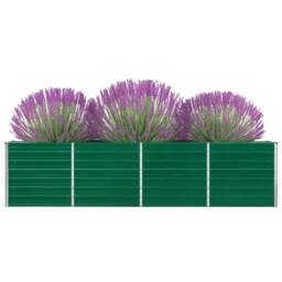 Berkfield Home Raised Garden Bed 320x40x77 cm Galvanised Steel Green - Size: 320 x 40 x 77 cm - thumbnail 4