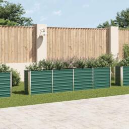 Berkfield Home Raised Garden Bed 320x40x77 cm Galvanised Steel Green - Size: 320 x 40 x 77 cm - thumbnail 2