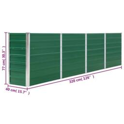 Berkfield Home Raised Garden Bed 320x40x77 cm Galvanised Steel Green - Size: 320 x 40 x 77 cm - thumbnail 8