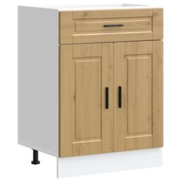 Berkfield Home Kitchen Base Cabinet¬†Porto Artisan Oak Engineered Wood in Brown - thumbnail 2