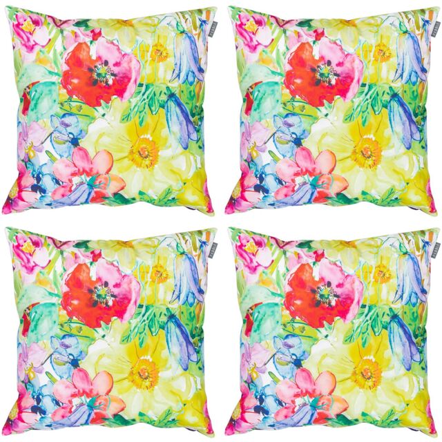 icon Painterly Floral Outdoor Cushion (Set of 4) - Purple - image 1