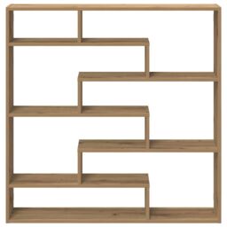 Berkfield Home Wall Cube Shelf 7 Compartments Artisian Oak Engineered Wood in Brown - thumbnail 4