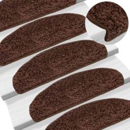 Berkfield Home Stair Mats 10 pcs 65x21x4 cm Brown - Size: Medium - thumbnail 1