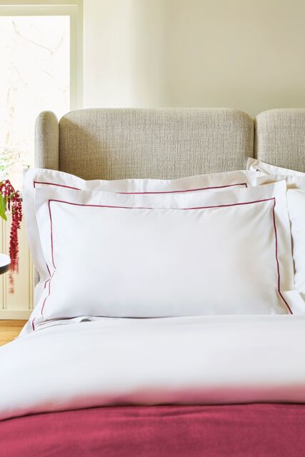CHRISTY Premium Sateen Satin Oxford Pillowcase Pair in Pink - image 1