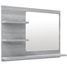 Berkfield Home Bathroom Mirror Grey Sonoma 60x10.5x45 cm Engineered Wood - thumbnail 2