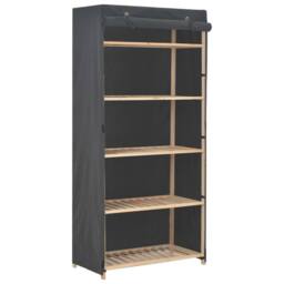 Berkfield Home Wardrobe Grey 79x40x170 cm Fabric - Size: 79 x 40 x 170 cm - thumbnail 2