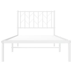 Berkfield Home Metal Bed Frame without Mattress with Headboard White 90x190cm - Size: 90x190 cm - thumbnail 5