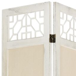 Berkfield Home 6-Panel Room Divider Cream 210x165 cm Fabric in Beige - thumbnail 6