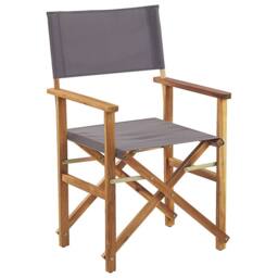Wyld and Coco Folding Director Chairs Set - Light Brown Acacia with Leaf Fabric - thumbnail 6