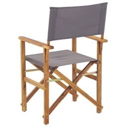 Wyld and Coco Folding Director Chairs Set - Light Brown Acacia with Leaf Fabric - thumbnail 8
