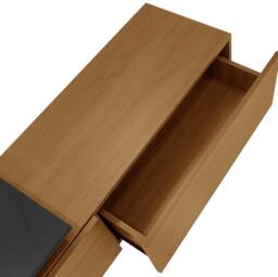 STILVORA TV Stand with LED, 170 cm, Black & Natural - thumbnail 9