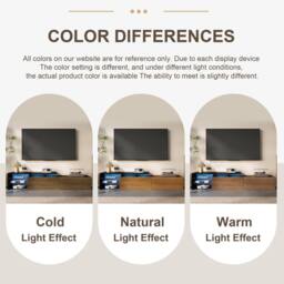STILVORA TV Stand with LED, 170 cm, Black & Natural - thumbnail 7