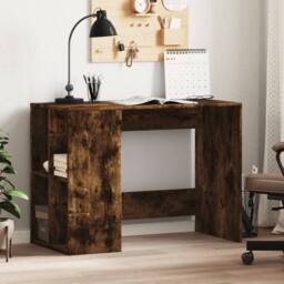 Berkfield Home Decorative Desk Smoked Oak 102x50x75 cm Engineered Wood in Brown - Size: 102 x 50 x 75 cm - thumbnail 2