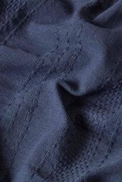 Homescapes Kashi Cotton Throw with Tassels in Navy - Size: 255 cm x 360 cm - thumbnail 4