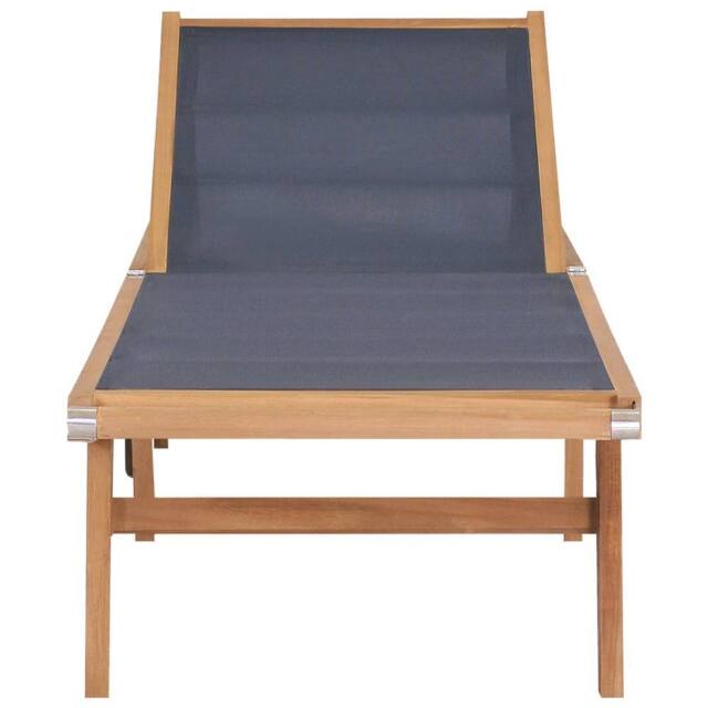 Berkfield Home Beautiful Folding Sun Loungers with Wheels 2 pcs Solid Teak & T in Brown - image 1