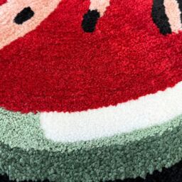 Mooky Mats Watermelon Slice Semi Circle Bath Mat in Red - thumbnail 3