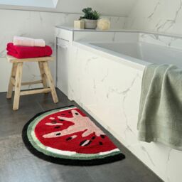 Mooky Mats Watermelon Slice Semi Circle Bath Mat in Red - thumbnail 6