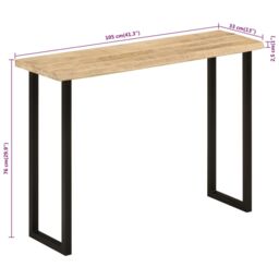 Berkfield Home Console Table with Live Edge 105x33x76 cm Solid Wood Mango in Brown - Size: 105 x 33 x 76 cm - thumbnail 8