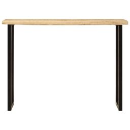 Berkfield Home Console Table with Live Edge 105x33x76 cm Solid Wood Mango in Brown - Size: 105 x 33 x 76 cm - thumbnail 2
