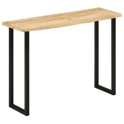 Berkfield Home Console Table with Live Edge 105x33x76 cm Solid Wood Mango in Brown - Size: 105 x 33 x 76 cm - thumbnail 9