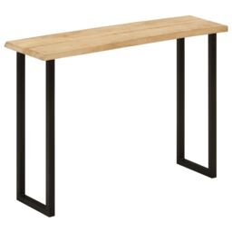 Berkfield Home Console Table with Live Edge 105x33x76 cm Solid Wood Mango in Brown - Size: 105 x 33 x 76 cm - thumbnail 4
