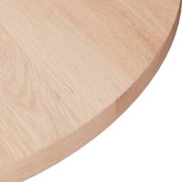Berkfield Home Round Table Top ??40x1.5 cm Solid Wood Oak in Light Tan - Size: 40x1.5 cm