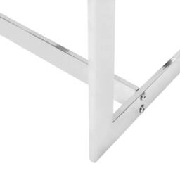 Wyld and Coco Silver Glass Coffee Table Tempered Glass Top Polished Stainless - thumbnail 6