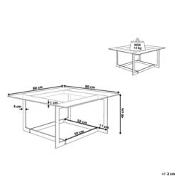Wyld and Coco Silver Glass Coffee Table Tempered Glass Top Polished Stainless - thumbnail 4