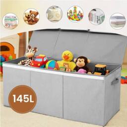 Kelvenix 145L Toy Storage Box Large Foldable Kids Toy Chest & Box Toy Organiser in Grey - thumbnail 4