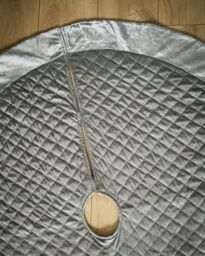 "Dibor Grey Velvet Quilted Christmas Tree Decoration Christmas Tree Skirt 48""" - thumbnail 2
