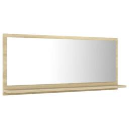 Berkfield Home Bathroom Mirror Sonoma Oak 90x10.5x37 cm Engineered Wood in Brown - thumbnail 4
