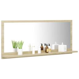 Berkfield Home Bathroom Mirror Sonoma Oak 90x10.5x37 cm Engineered Wood in Brown - thumbnail 3