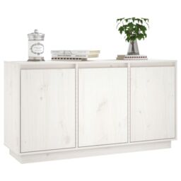 Berkfield Home Sideboard White 111x34x60 cm Solid Wood Pine - Size: 111 x 34 x 60 cm - thumbnail 8