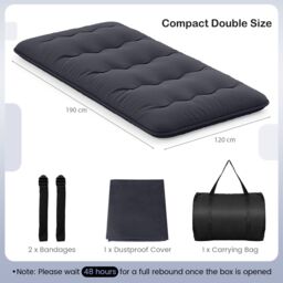 Gymax Japanese Floor Mattress Black Futon Mattress 190 x 120 x 10 cm - thumbnail 2
