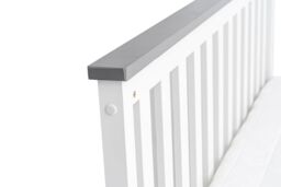Rest Relax White Shanghai Wooden Bed Frame with Grey Accents - Size: Single - thumbnail 4