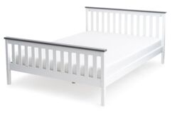 Rest Relax White Shanghai Wooden Bed Frame with Grey Accents - Size: Single - thumbnail 2
